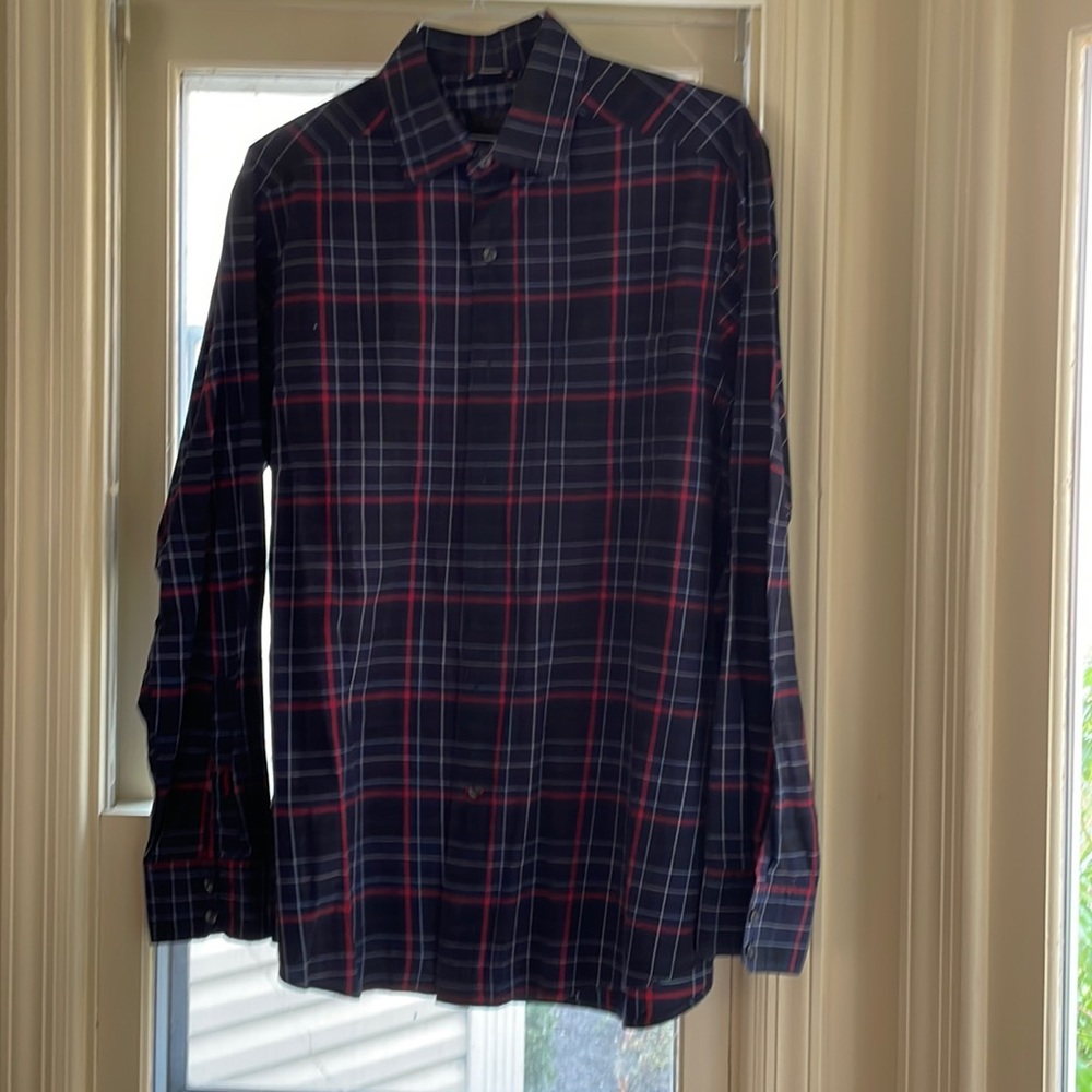 Black Brown Brand Plaid Shirt, Large